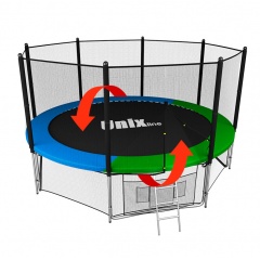 Unix line 12ft / 366 см Classic (outside) синий/зеленый из каталога батутов с защитной сеткой в Ростове-на-Дону по цене 29330 ₽