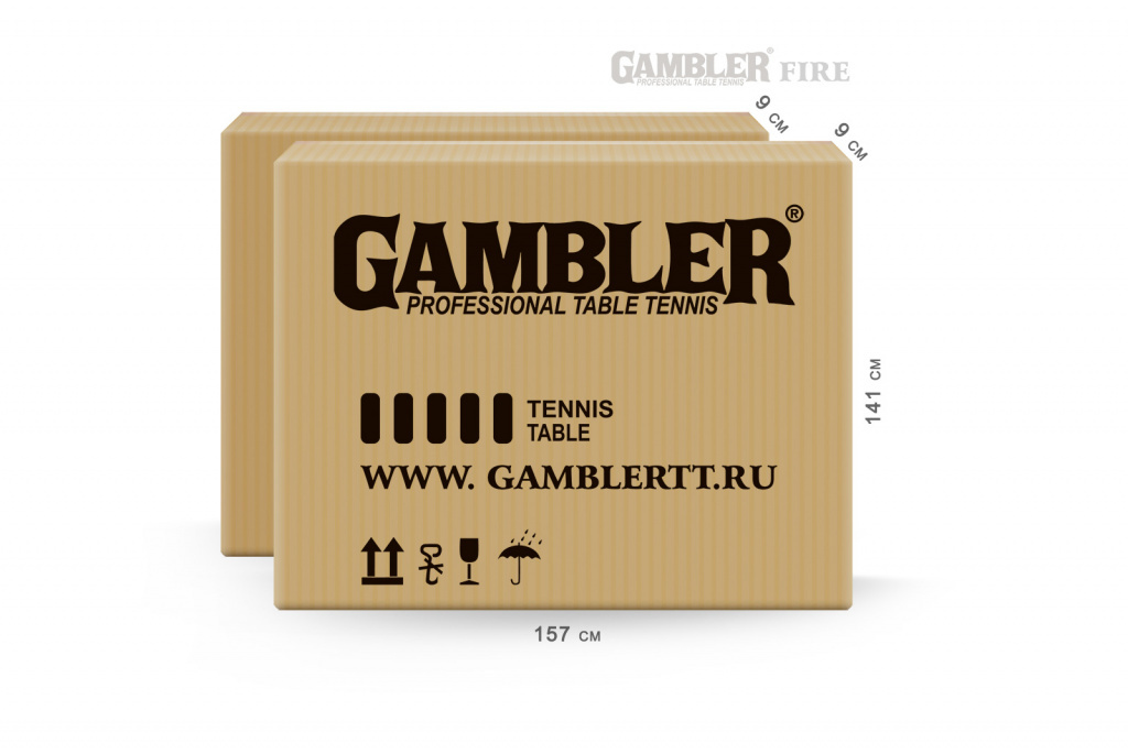 Теннисный стол для помещений Gambler Fire green