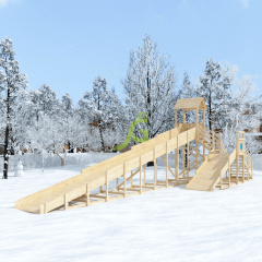 IgraGrad ’’Snow Fox 12 м’’ с двумя скатами, без окраски из каталога зимних деревянных горок в Ростове-на-Дону по цене 304200 ₽
