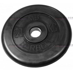 MB Barbell черный - 30 мм - 20 кг из каталога дисков для штанги с посадочным диаметром 30 мм.  в Ростове-на-Дону по цене 5623 ₽