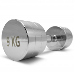 UnixFit PRO круглая 9 кг DBRND9PCE из каталога хромированных гантелей в Ростове-на-Дону по цене 3830 ₽