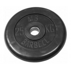 MB Barbell Диск обрезиненный (металлическая втулка) 25 кг / диаметр 51 мм из каталога дисков для штанги с посадочным диаметром 50 мм. в Ростове-на-Дону по цене 10390 ₽