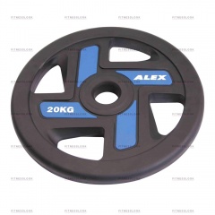 AeroFit Alex полиуретановый 50 мм - 20 кг из каталога дисков для штанги с посадочным диаметром 50 мм. в Ростове-на-Дону по цене 11050 ₽