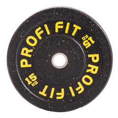 Profi Fit бамперный черный 15 кг из каталога дисков для штанги с посадочным диаметром 50 мм. в Ростове-на-Дону по цене 9780 ₽